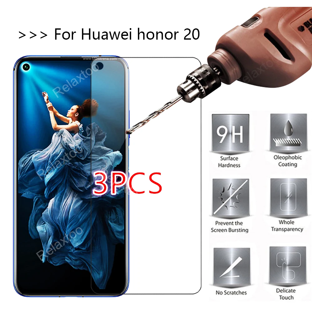 

3pcs Glass screen protectors For Honor 20 Tempered Glass on for Huawei Honor 20i 20 Lite 20 Pro Protective Glas for Honor 8a 8s
