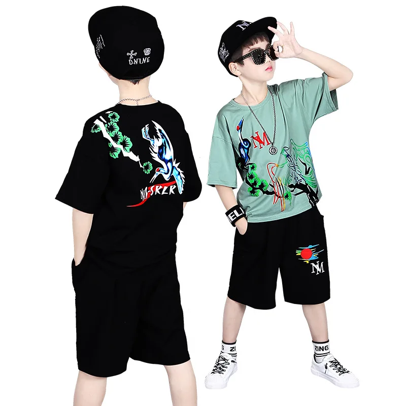 

Summer suit new Chinese style short sleeve two-piece handsome children's clothes sports casual wear tide