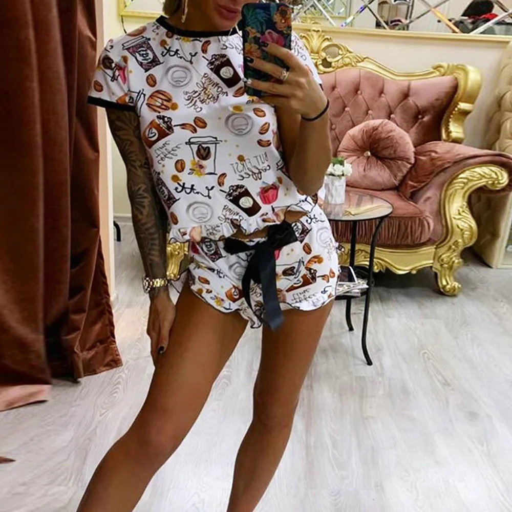 Женский спортивный костюм с цветочным принтом комплект из 2 предметов