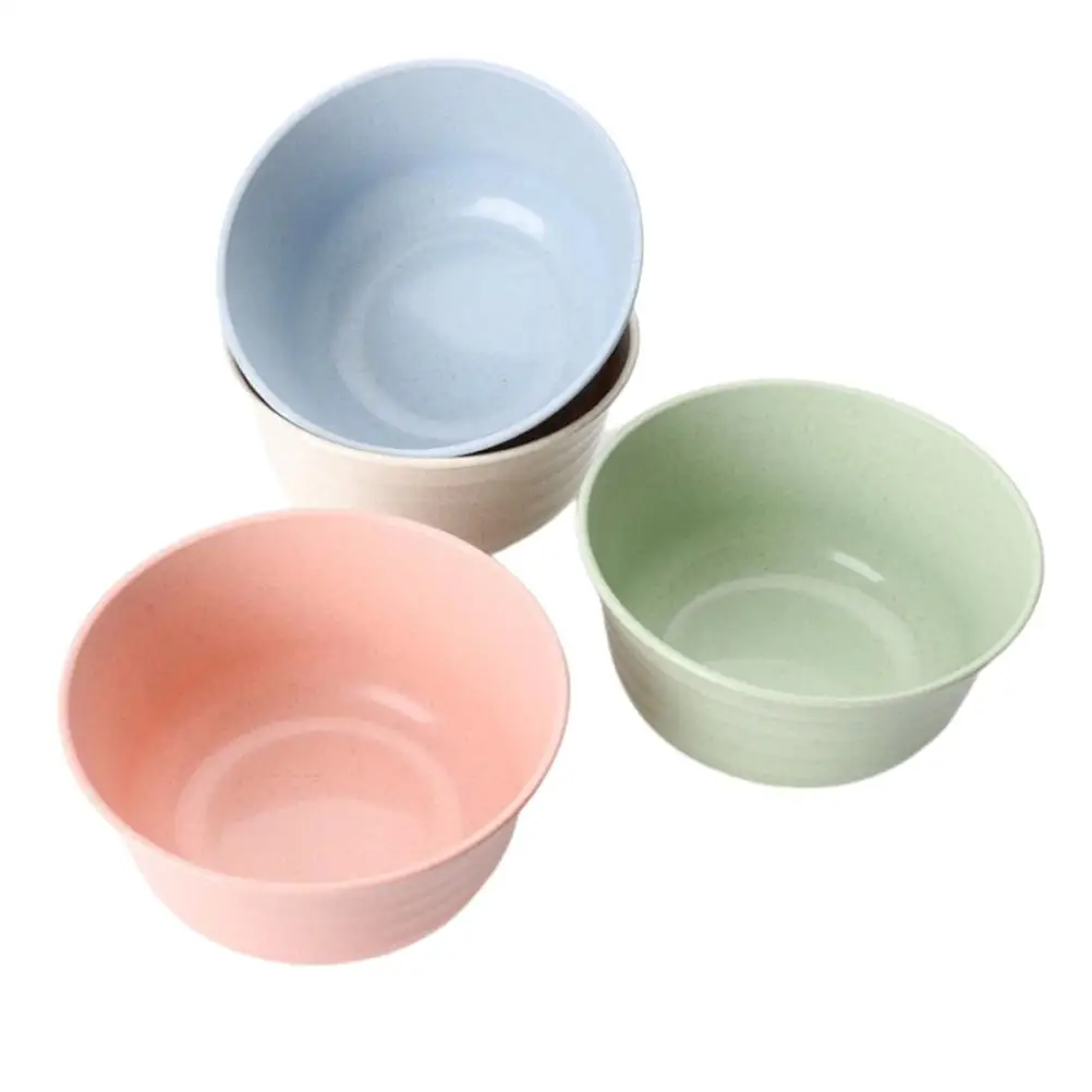 

4Pcs Unbreakable Cereal Bowls Wheat Straw Fiber Bowl Set for Children Rice Soup Bowls