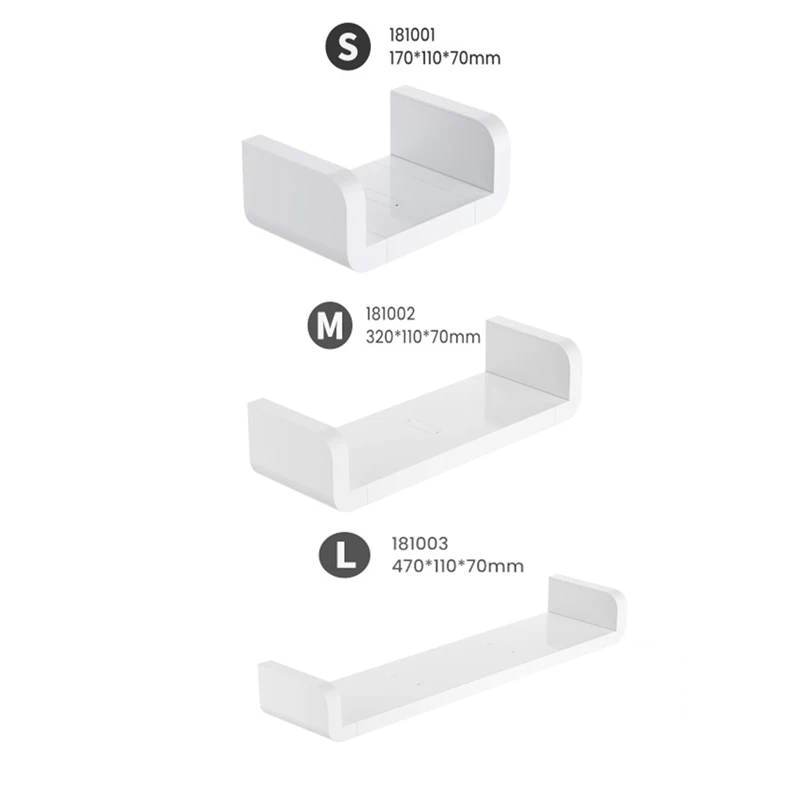 

New Wall-Mounted Bathroom Storage Rack Shelf White Make Up Organizer Large Capacity for Kitchen Household Bathroom Accessories