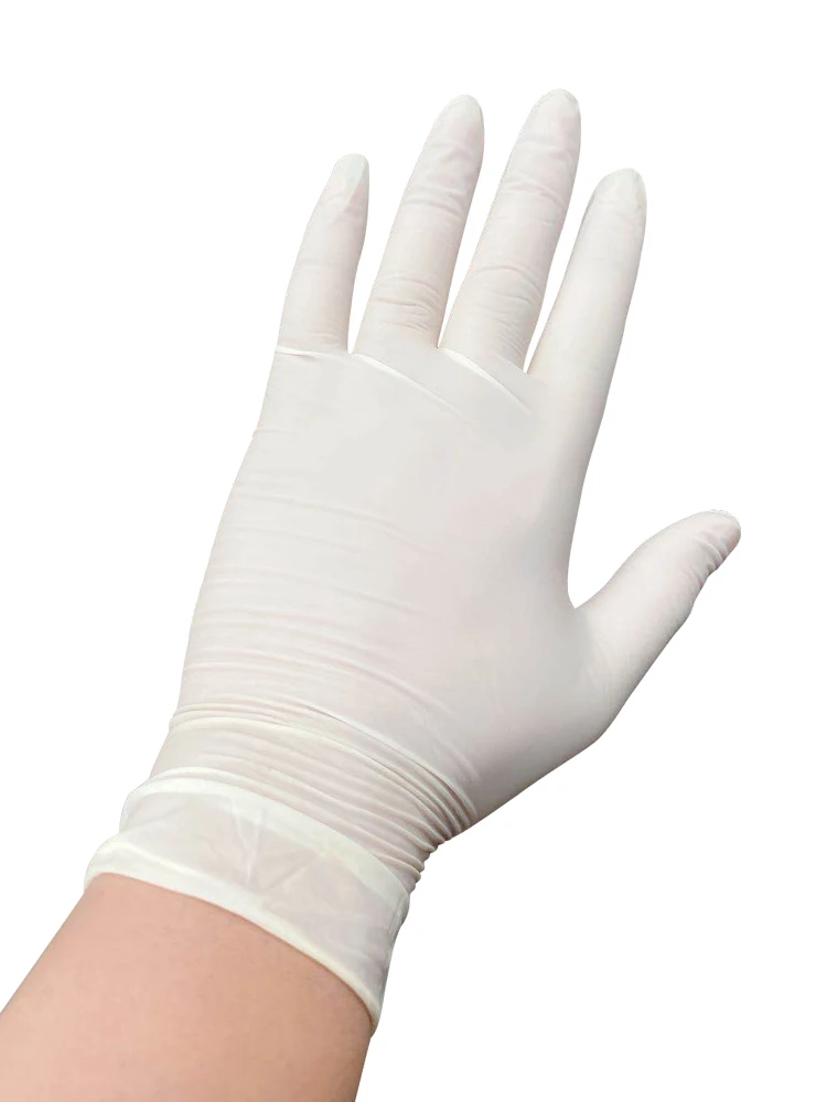 100 шт одноразовые латексные перчатки белые Нескользящие кислотные и щелочные