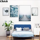 Пейзаж, синий морской цветок, фотообои для спальни, гостиной, украшение на стену, художественный холст, постер, украшение для дома, фреска