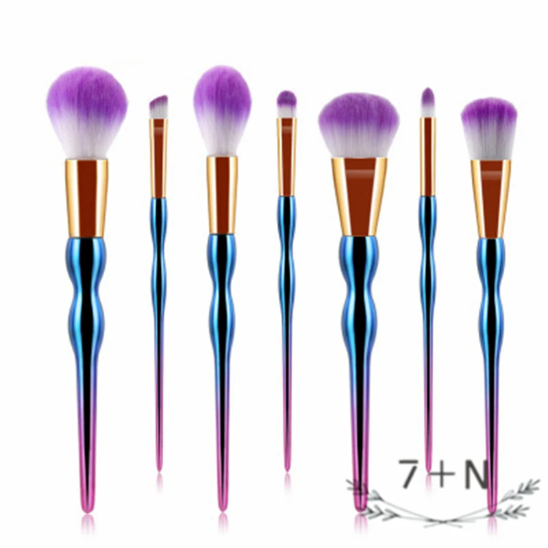 7 шт. кисти для макияжа двухцветная кисть хайлайтера румян контура носа