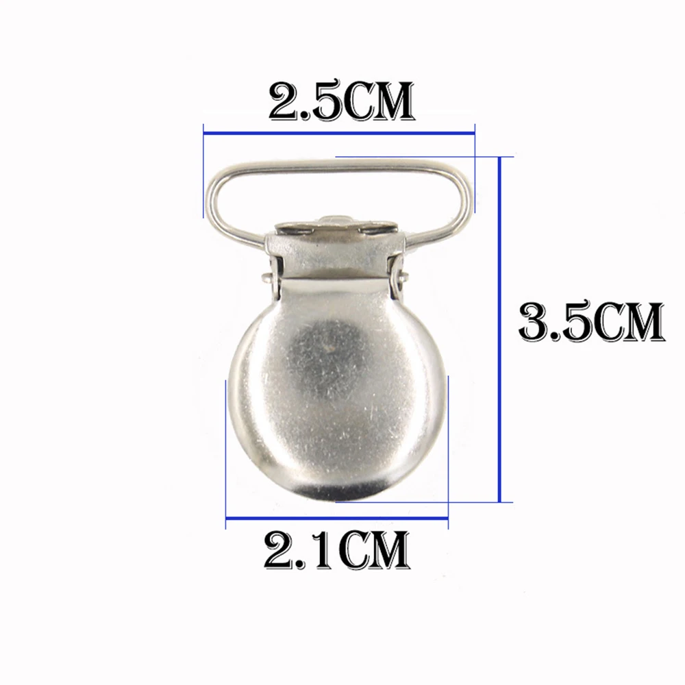 

5Pcs Metal Pacifier Clips Cute Suspender Clips DIY Round Dummy Soothers Clasps Pacifier Chain Accessories Baby Pacifier Holders