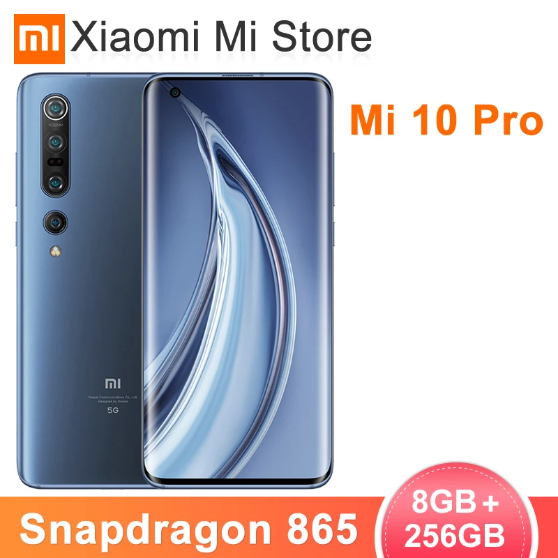 Новый мобильный телефон Xiaomi Mi 10 pro 8 Гб 256 5G Snapdragon 865 LPDDR 5 108MP Quad Camera 6 67 &quotAMOLED жидкий