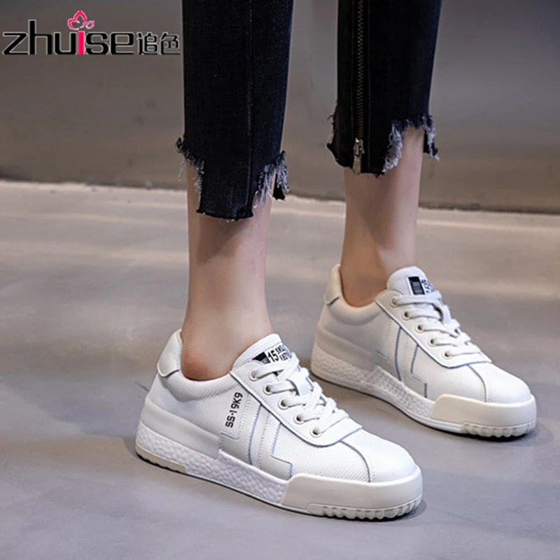 Новинка осени 2020 кожаные женские туфли на плоской подошве повседневные