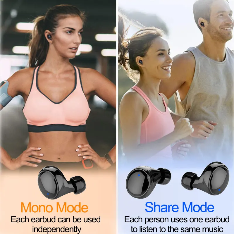 TWS Bluetooth 5.0 Earphones IPX8 Waterproof Blutooth Headset True Wireless Earbuds for Swimming IP68 Bathing 3500mAh Power Bank |
