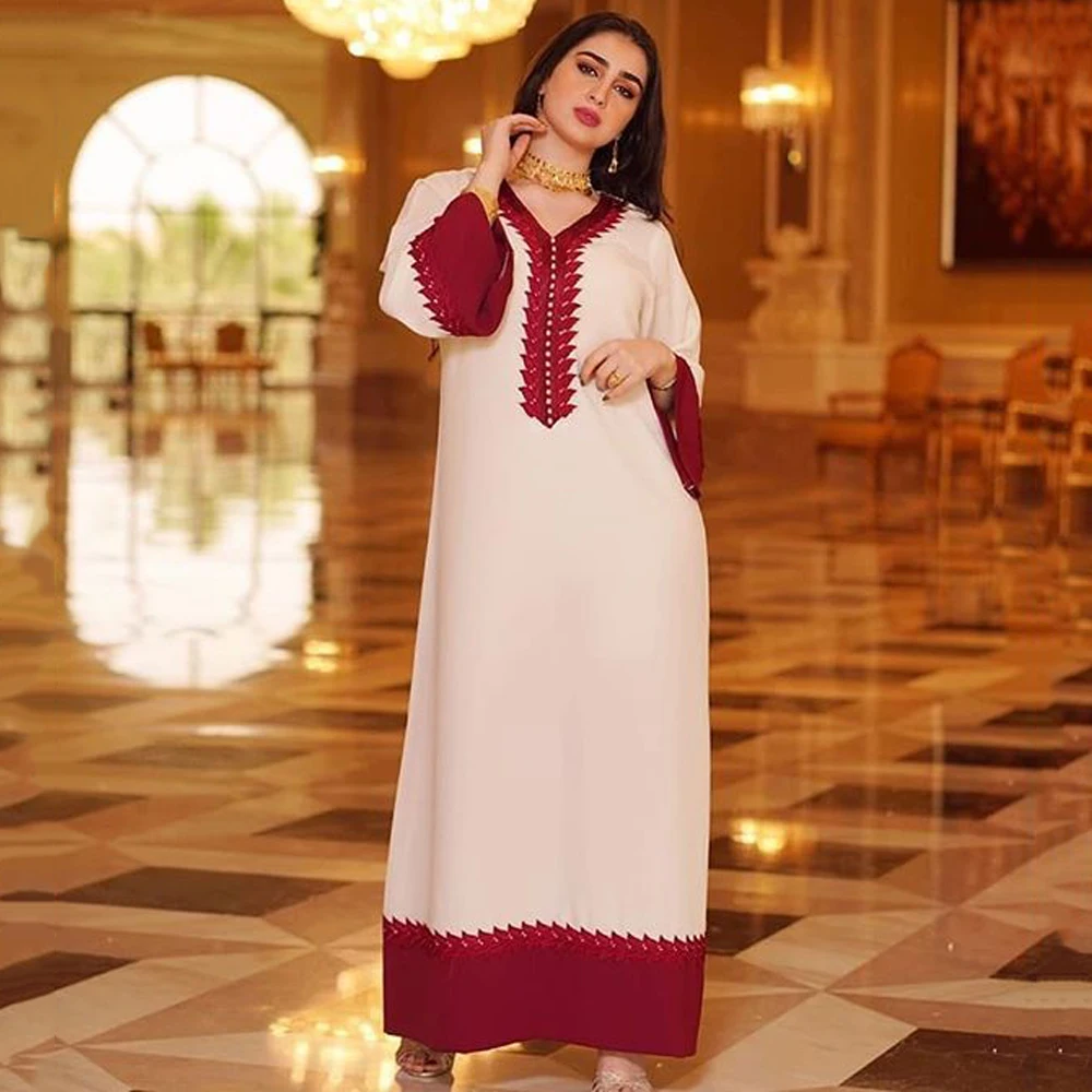 

Kaftan Abaya Dubai Turkey Muslim Hijab Dress 2021 Elegant Kimono Pakistani Gown Dashiki Dresses European Clothing