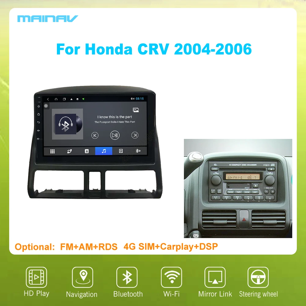 

9" Android10 Honda CRV 2004-2006 RDS Car Navigation for DSP CarPlay Car Radio Multimedia Video Player Auto Stereo GPS