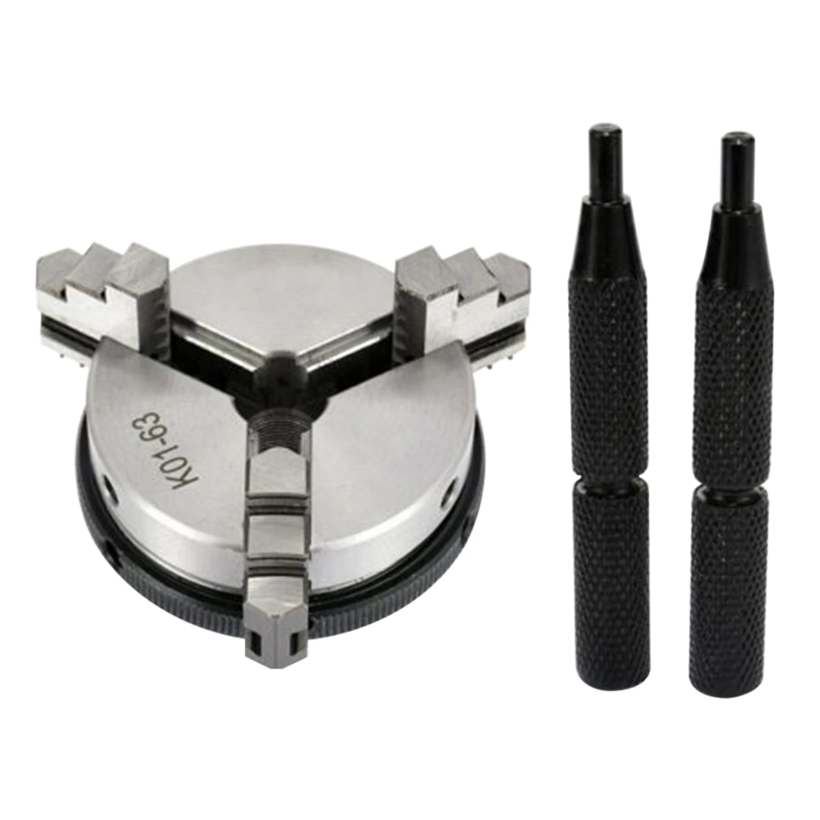 

2.5inch Rotary Woodworking 3 Jaw Steel Manual With Assistance Handle Clamping Self Centering Mini Professional Lathe Chuck Set