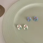 Серьги-клипсы без отверстий, цветы тюльпана, серьги-клипсы без пирсинга, минималистичные серьги, ювелирные изделия CE164