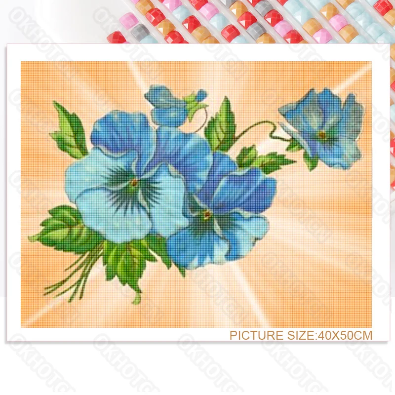 

Diy Diamond Painting Stickers Diamond Embroidery Modern Home Decoration Sofa Background Wall Bright Bouquet Painting