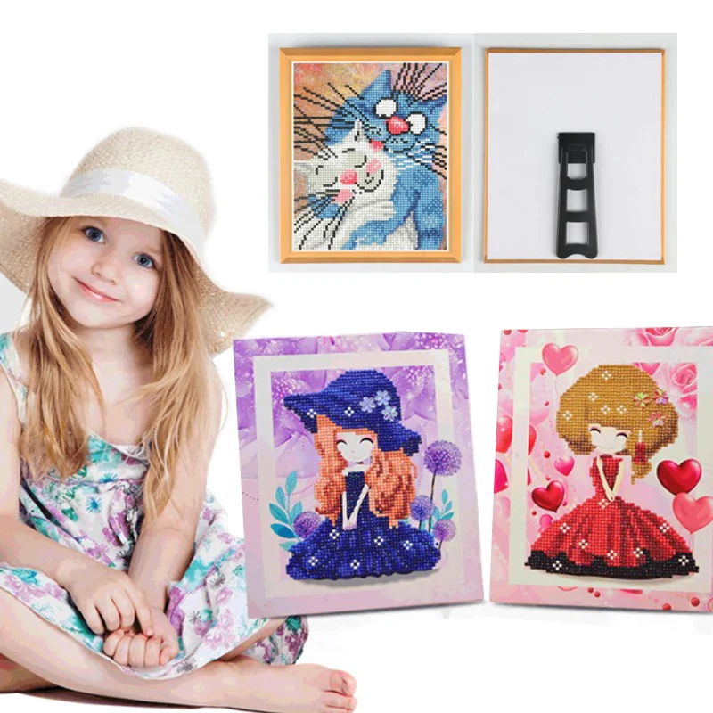 

Cartoon Children Diamond Painting Stickers DIY Drill Cartoon Animal Kids Mosaic Kit Handmade Kindergarten Crafts Gift Toys