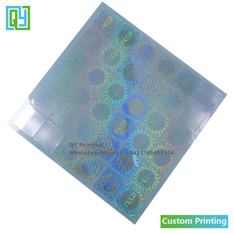 10000 шт. прозрачные наклейки-голограммы 22 х22 мм