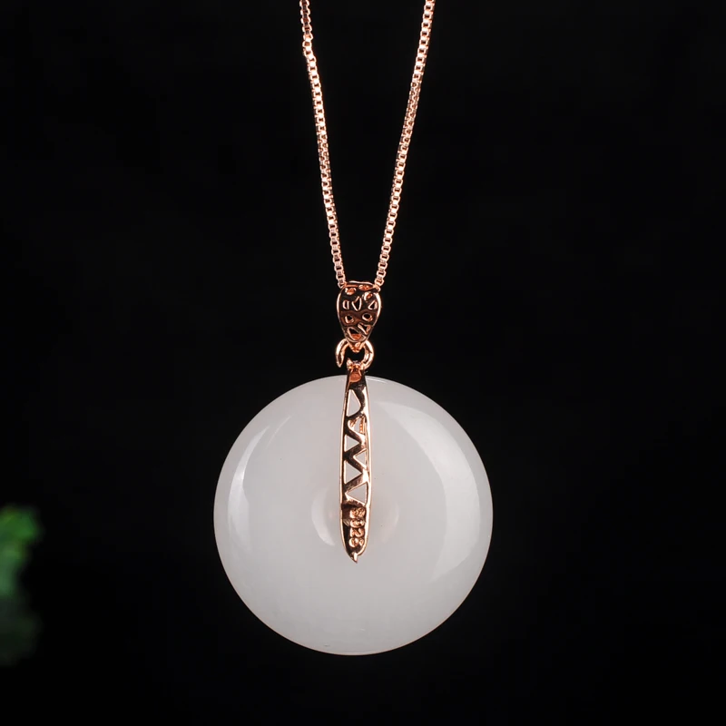 Синьцзян натуральный золотой шелк нефрит пин Эпин Пряжка 925 Серебряный