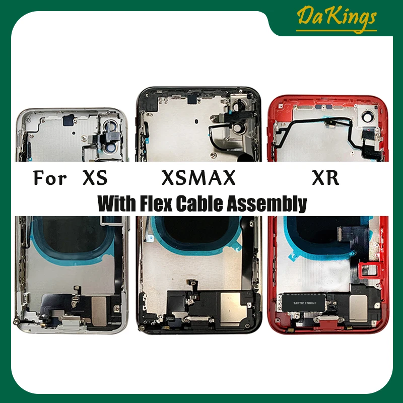 

Full Back Housing for IPhone X / XS / XS MAX Middle Frame Chassis Battery Door Rear Cover Body with Flex Cable Parts Assembly