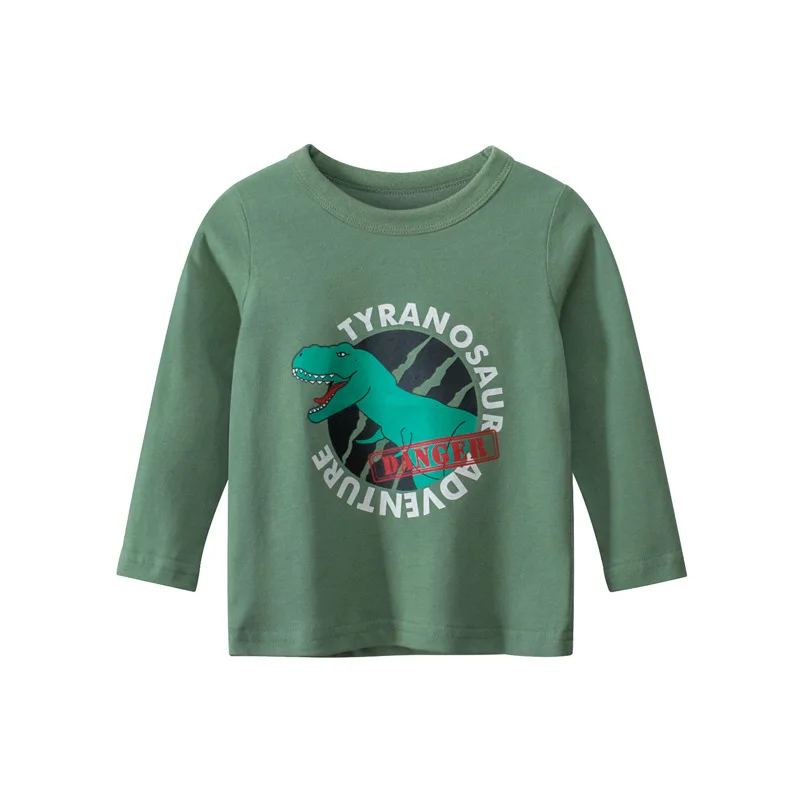 

Kids Boys T-shirts Baby Long Sleeve Cartoon Dianosaur Tops Child Autumn Cotton Sweatshirt 2-8 Years Boy Girl T Shirts