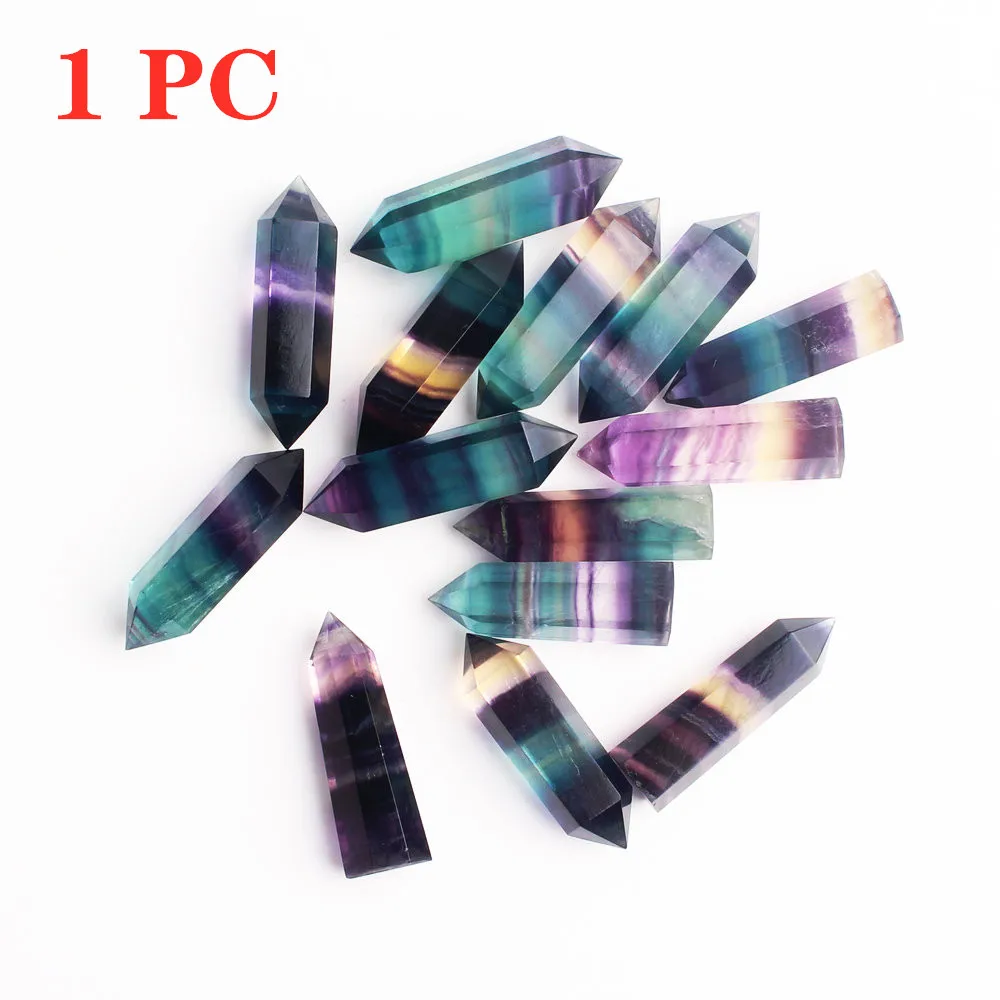 1 шт. натуральный флюорит шестиугольная колонна кристаллическая точка лечебная