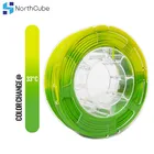 NorthCube 3D-принтеры PLA Цвет изменения с Температура нити, пла, ударопрочный полистирол сверхвысокой ударной прочности нити 1,75 мм +-0,05 мм, 1 кг (2.2LBS) зеленого цвета, желтый