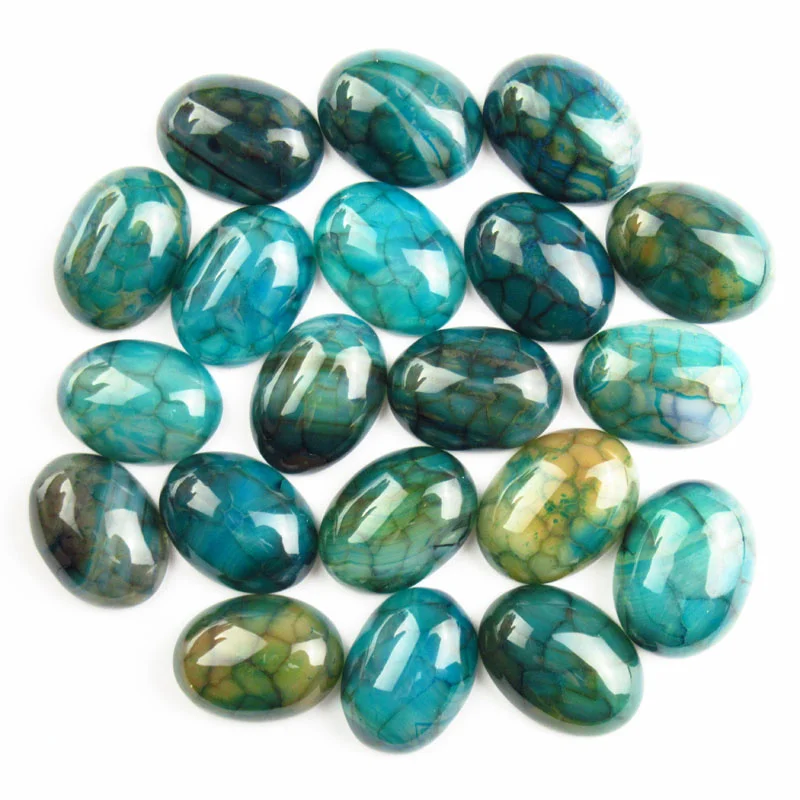 20 шт./лот модные горячие продажи оптом высокое качество синий черный Дракон вены агат овальные для ювелирных изделий Аксессуары 20x15x6 мм TJ79839