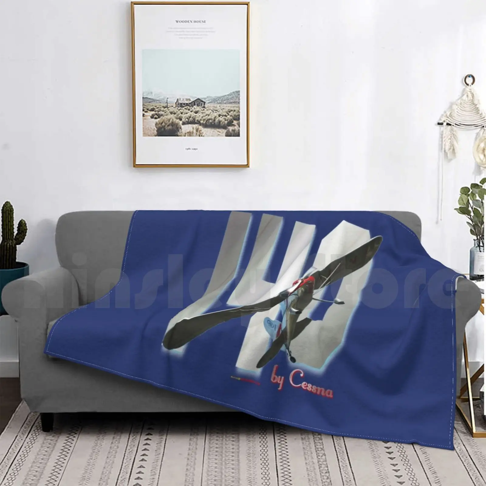 Cessna 140 Design-2 Одеяло для дивана-кровати Путешествия Самолет Авиация Летающий полет