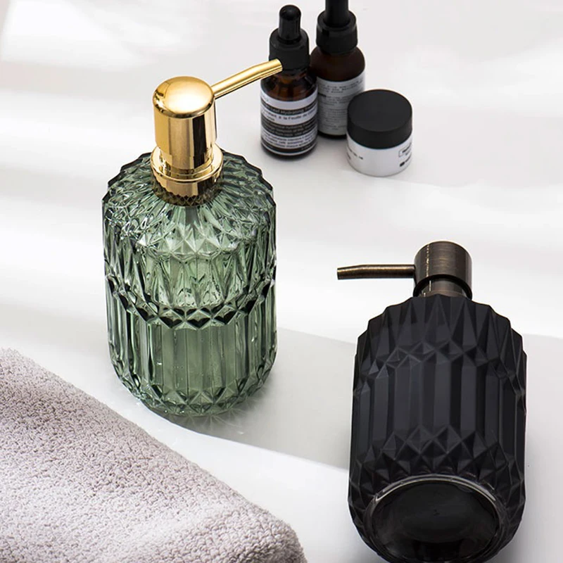 400 мл дозатор мыла шикарная стеклянная Пустая бутылка с запасными веществами для