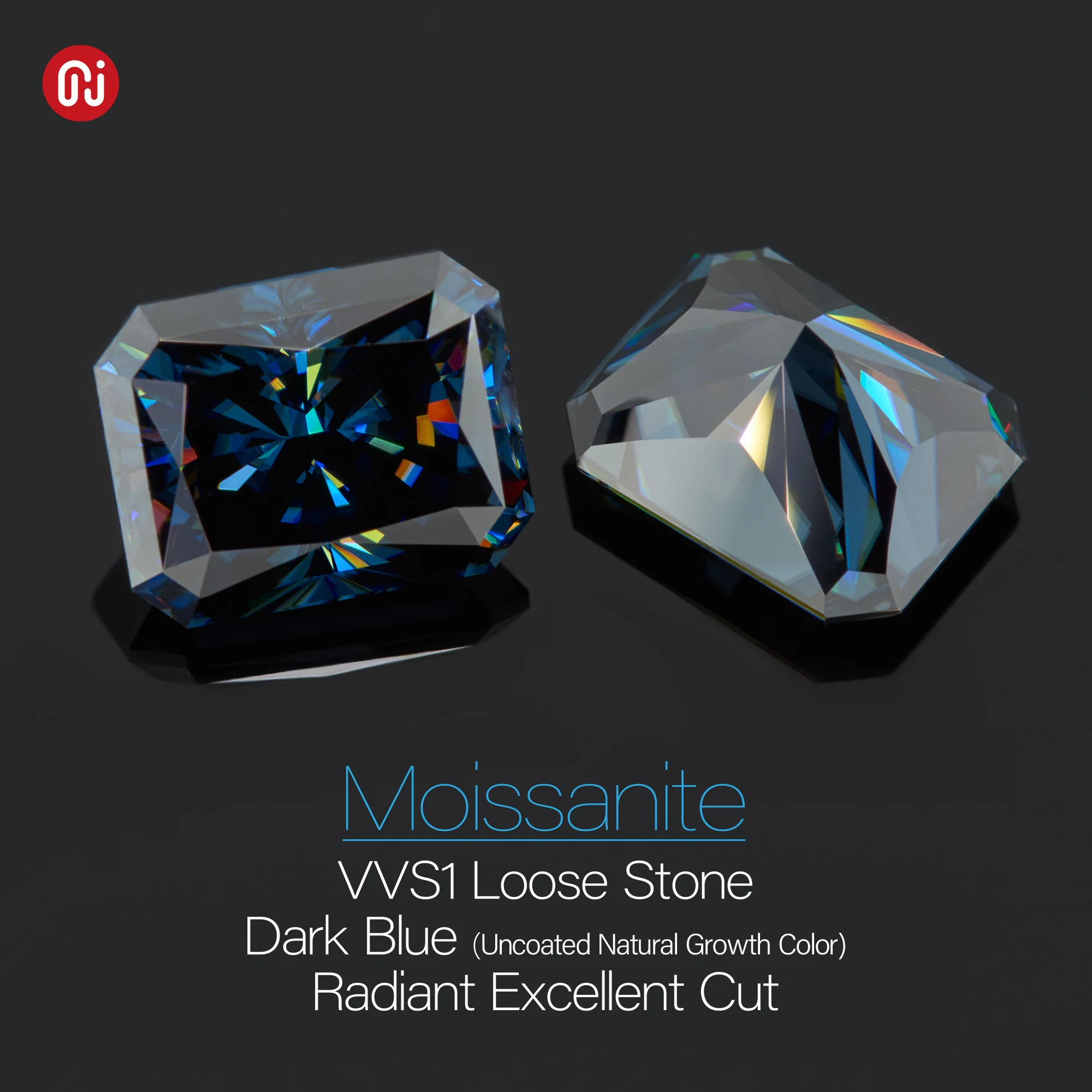 GIGIGAJEWE Moissanite заказной Сияющий Темно-синий цвет VVS1 естественный рост свободный