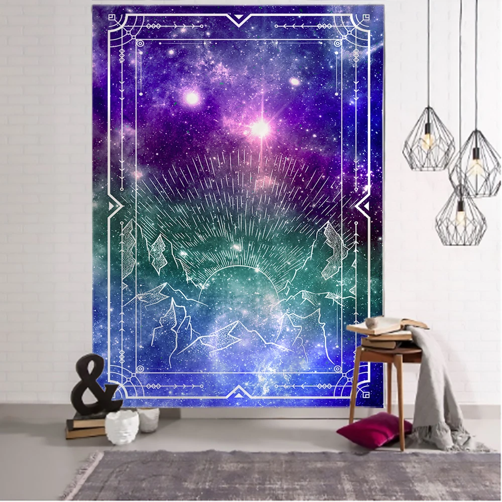 Таро "Солнце-Луна" - тканевый гобелен с мандалой из Индии, психоделический тапис, оберег для колдовства.