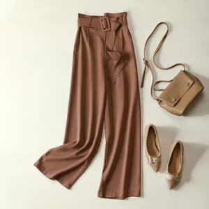 New Arrival Spring Korea Fashion Women Asymmetry High Waist Wide Leg Pants All-matched Casual Loose 