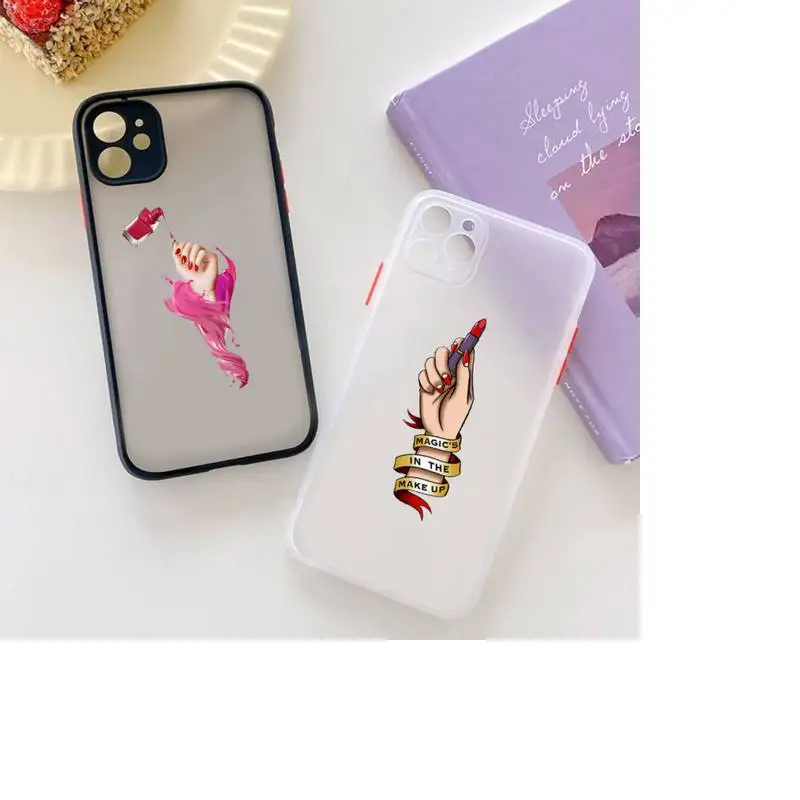 

Personalized nail fashion Phone Case Clear matte transparent For white iPhone 7 8 x xs xr 11 12 pro plus max mini Funda