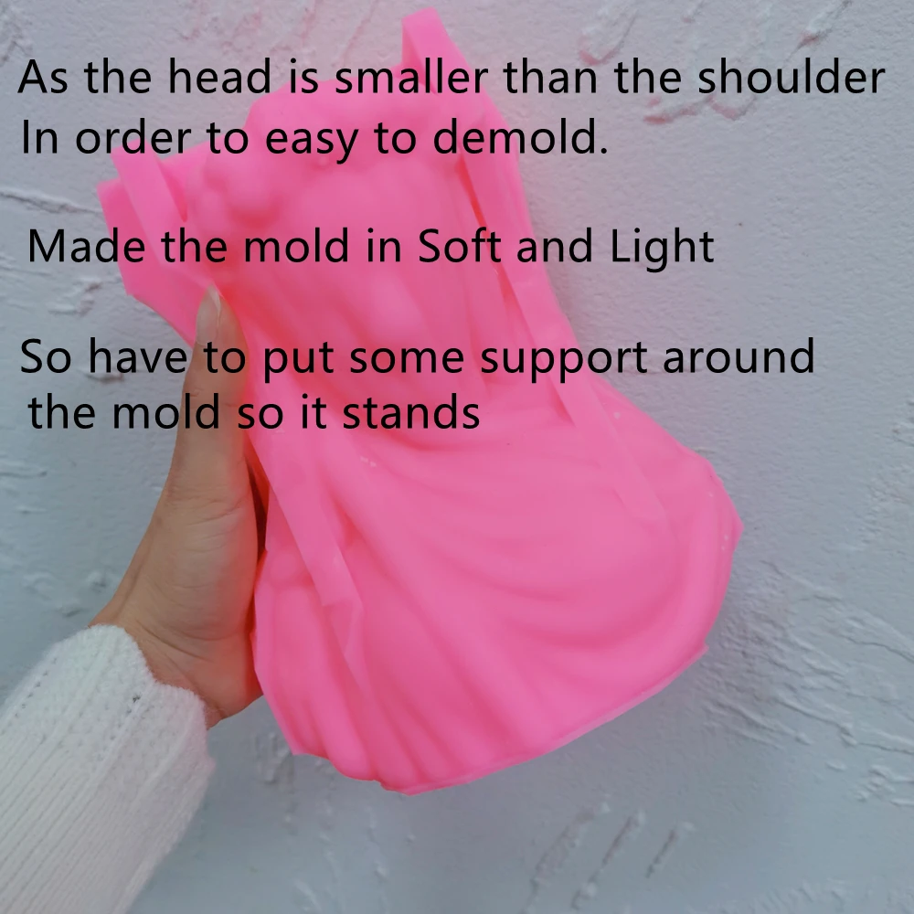 Molde de silicona con forma de vela para mujer, escultura de busto antiguo, cuerpo de silicona para decoraci&oacute;n art&iacute;stica-5