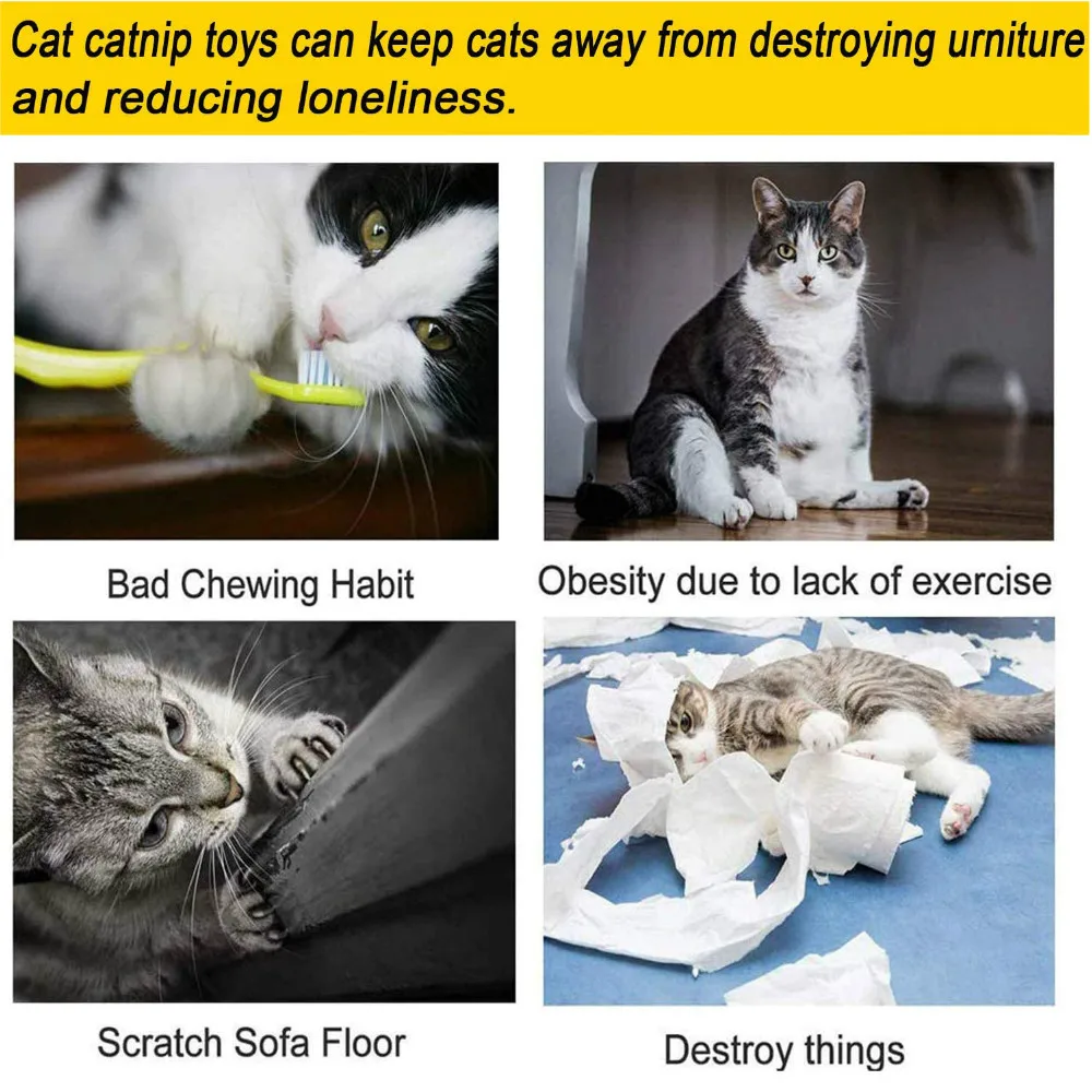 Интерактивная жевательная игрушка для кошек С Кошачьей Мятой забавная плюшевая