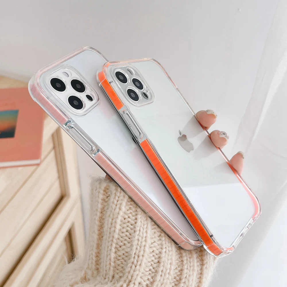 Жесткий прозрачный чехол для телефона iPhone 11 12 Pro Max 7 8 Plus SE 2020 XR XS X противоударный