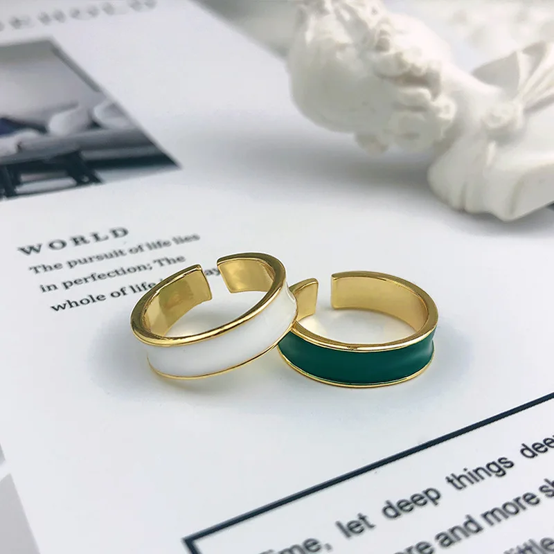

H0002 French-Style Classic Popular Simple Epoxy Enamel Rings GIRL'S Gift Party Banquet WOMEN'S Jewelry Ring 2021