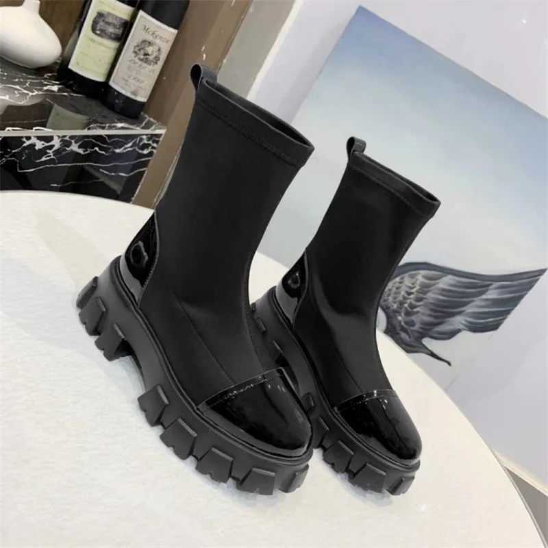 Ботинки Челси женские эластичные ботинки из натуральной кожи в стиле пэчворк