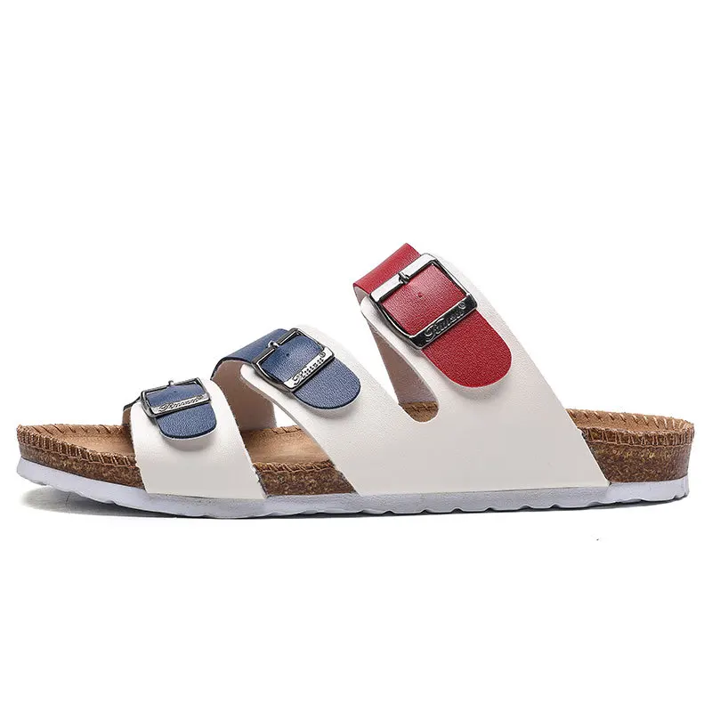 

Casual Design Brand Men Flat Shoes Cork Sandals Solid Color Anti Slip Beach Sandals Flip Flops Men Summer Shoes Cork Slippers