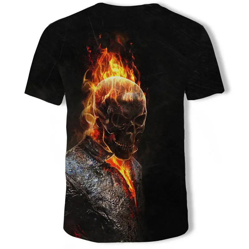 

2021 Summer T-Shirt 3D Printing Skull Man Street Hip-Hop Casual Plus Size Top