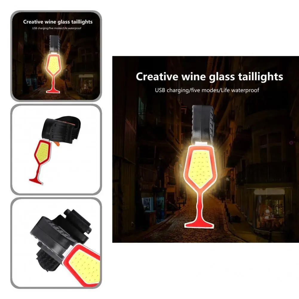 

PC Shells Convenient Goblet Shape Cycling Tail Light Wear-resistant Warning Taillight Easy To Carry for Bike