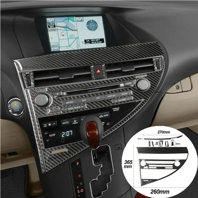 

Украшение салона автомобиля, наклейки из углеродного волокна для Lexus RX350 RX450h 2010-2012, наклейка, стильные аксессуары