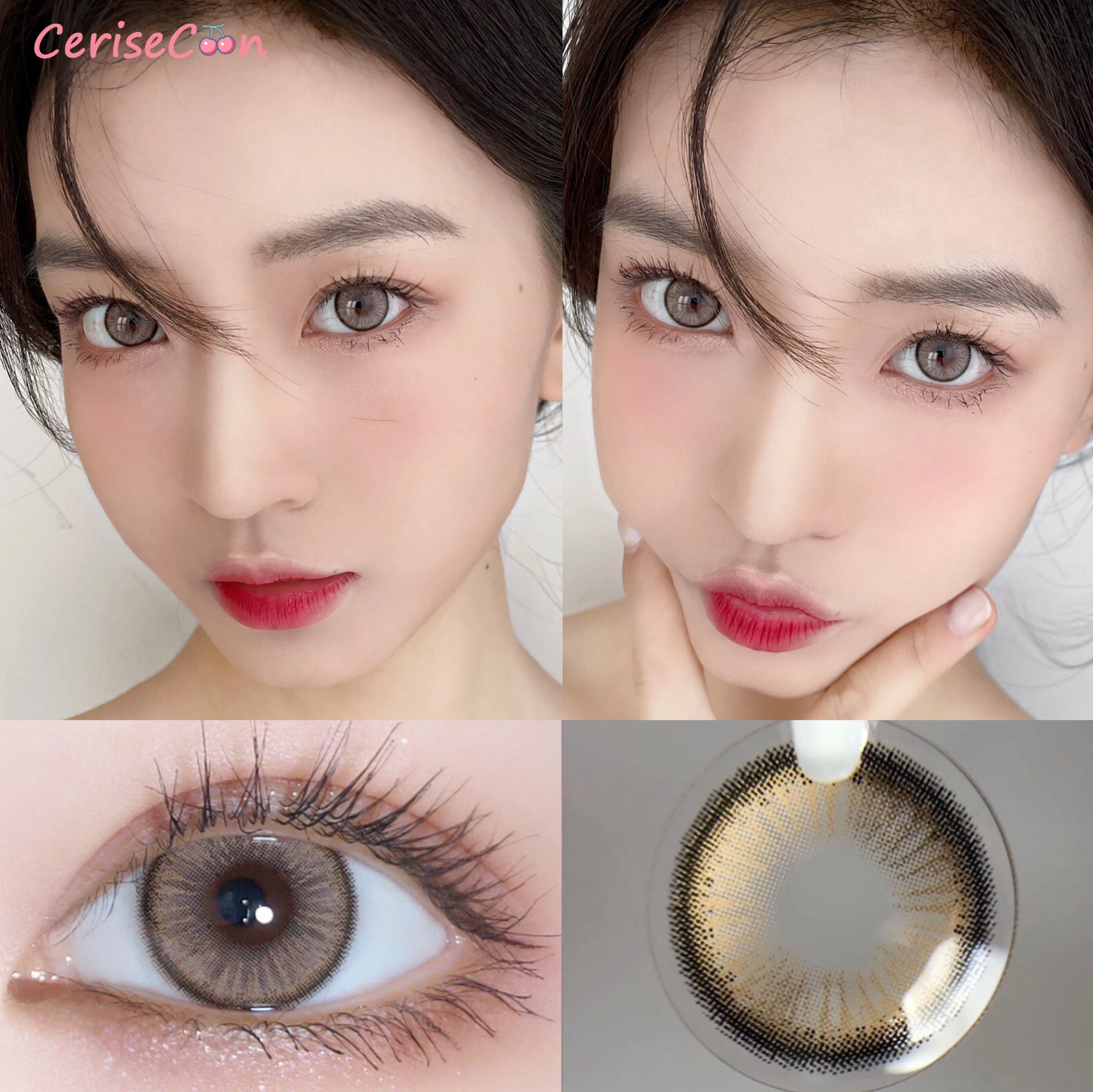 

Коричневые цветные контактные линзы Cerisecon с тыквой, косметические большие красивые натуральные линзы для глаз при близорукости, диоптрии