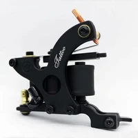 black color coil tattoo machine 10 wrap coils tattoo gun steel tattoo frame for liner shader free shipping