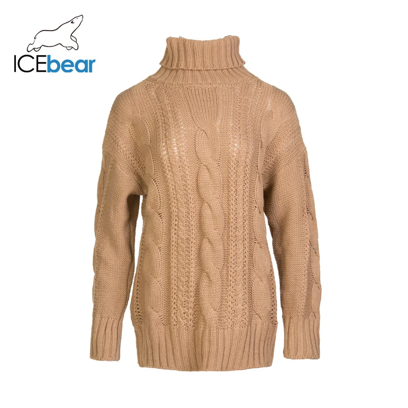 ICEbear новинка толстый свитер с высоким воротом женский Осень зима однотонный