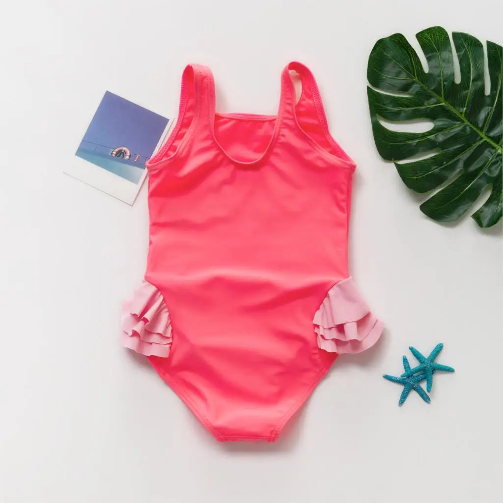 Слитный купальник для девочек с изображением фламинго летний пляжный костюм