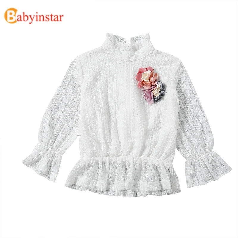 Детские Блузки для девочек от 1 до 5 лет рубашки детей блузка Футболка с длинными