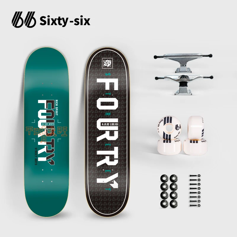 

4 Wheel Beginner Maple Skateboard Fashion Surf Land Wood Complete Skate Board Double Rocker Deskorolka Sports Equipment BI50SB