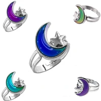 amazing mood ring moon star color change mood ring adjustable emotion feeling changeable temperature ring gift dropshipping