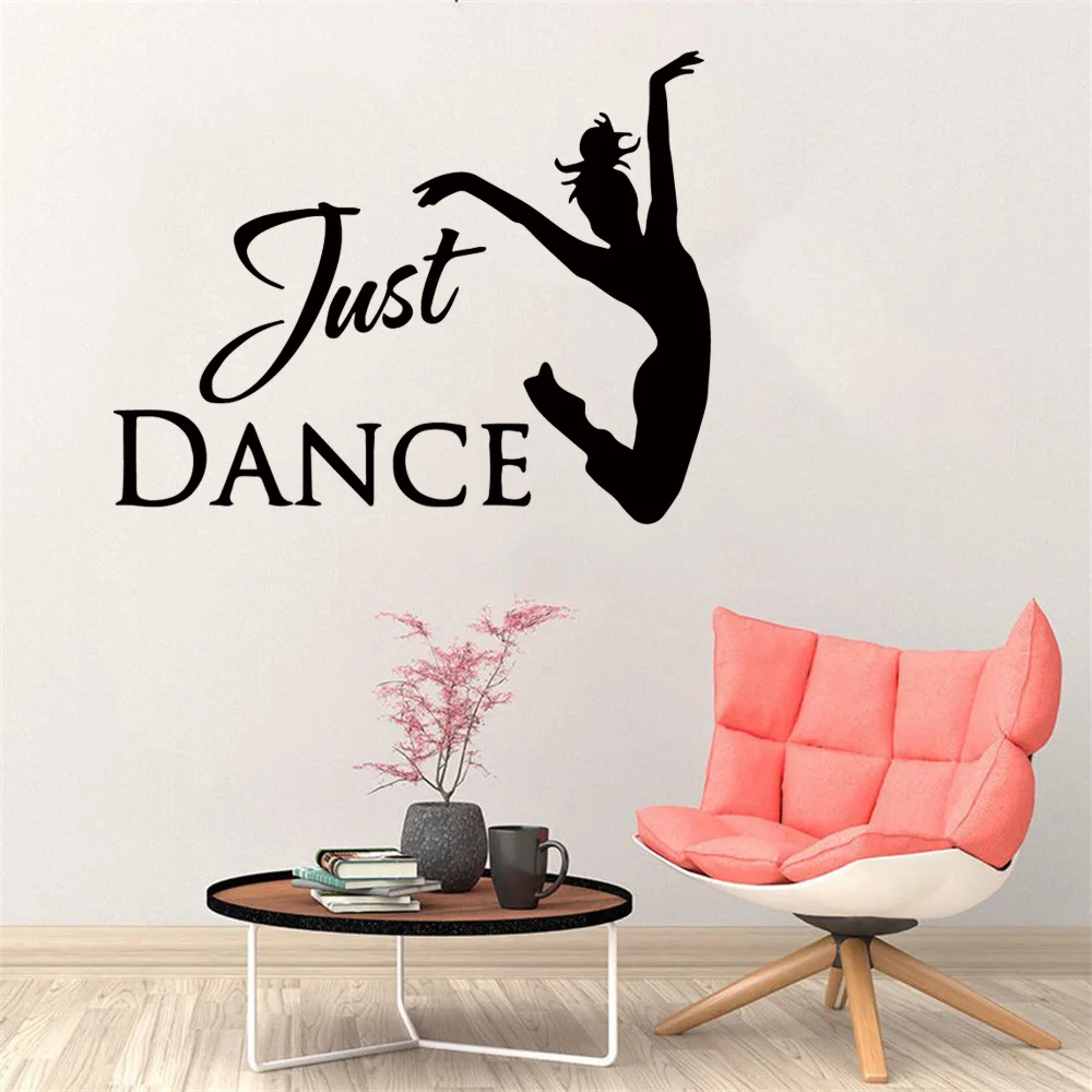 Забавные наклейки на стену Наклейка Dance девушка текст виниловая наклейка для
