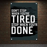 dont stop when youre tired done motivational workout posters wall chart exercise bodybuilding banners flags gym home decor