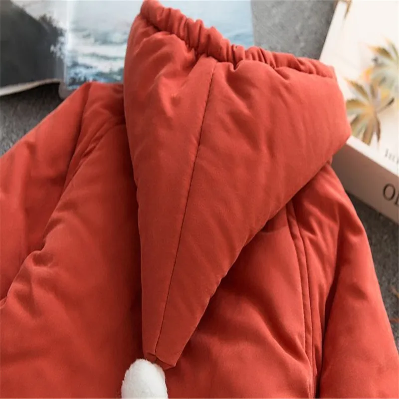 Пальто для новорожденных девочек хлопковое пальто с капюшоном младенцев красное